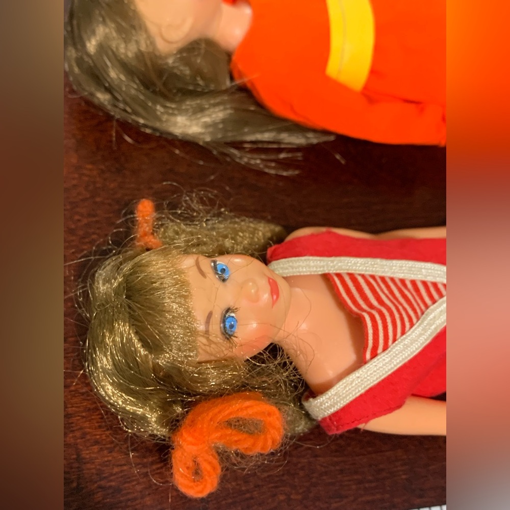 1963 Mattel Barbie Skipper Red Hair Straight Leg Doll Original Red Swim Suit - Picture 6 of 16
